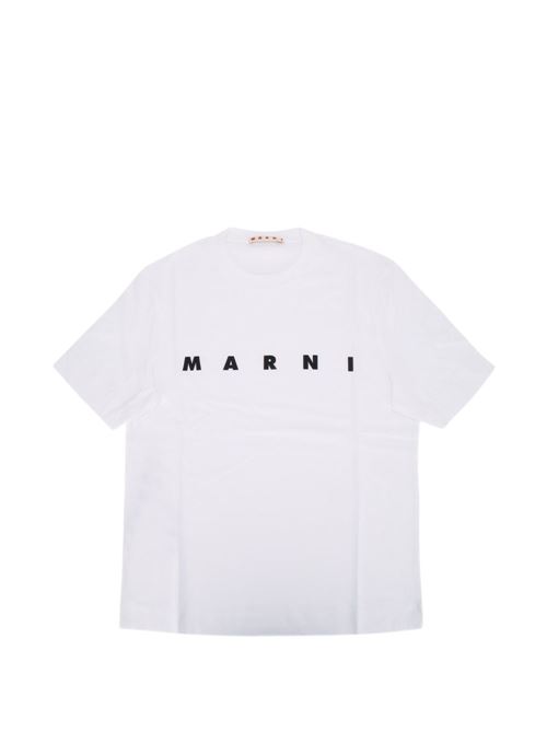 T-shirt unisex bambino Marni Kids nera con logo a contrasto MARNI KID | M002MVM00RF0M100